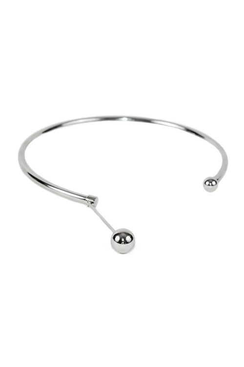 Choker ze stali szlachetnej z ozdobną kulą w minimalistycznym stylu