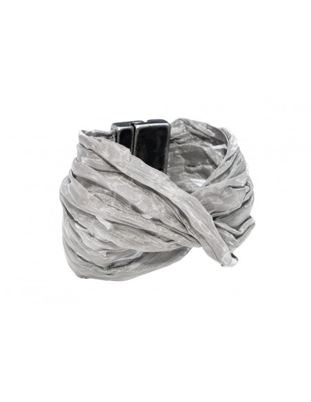 Bransoleta z siatki stalowej i matowej stali – ręcznie wykonana nowoczesna biżuteria