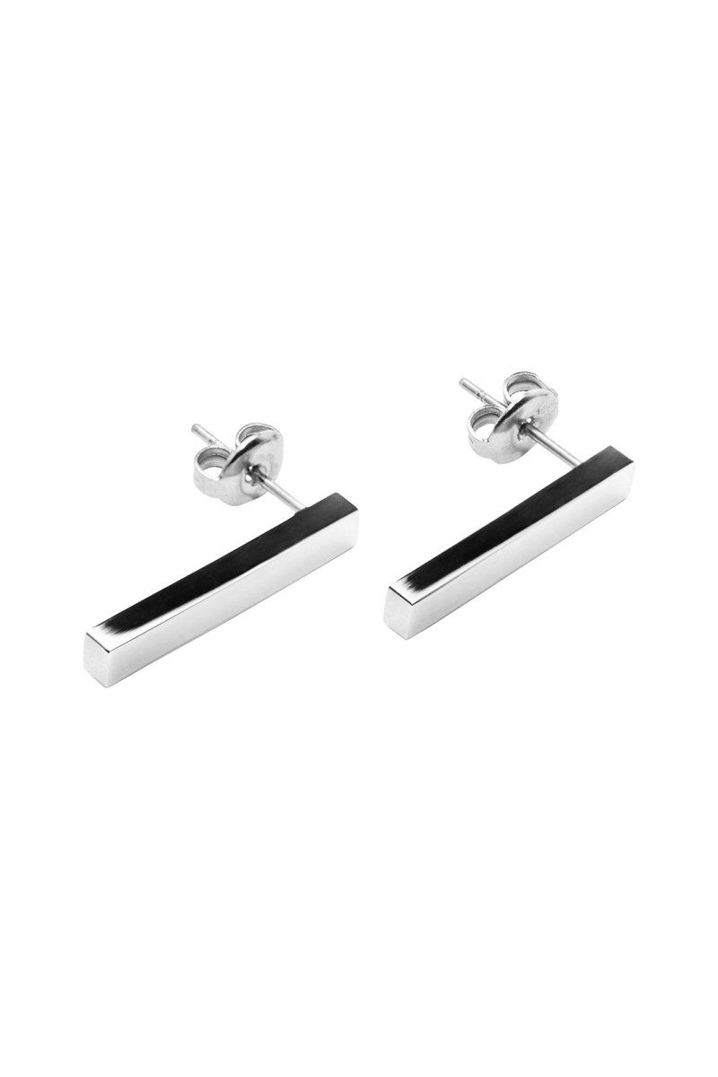 Kolczyki prostokątne ze stali szlachetnej, minimalistyczny design