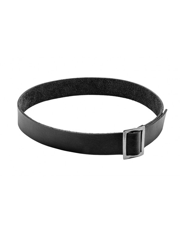 Choker ze skóry ze srebrem CHSK001