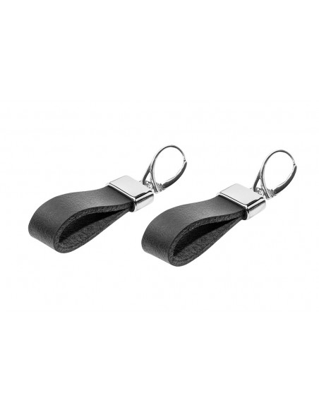 Ręcznie wykonane kolczyki ze skóry i srebra pr.925 w nowoczesnym stylu