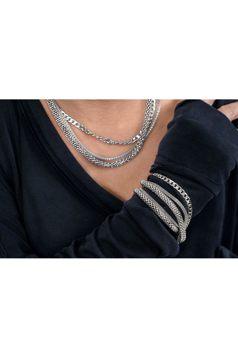Choker z trzech łańcuszków ze stali chirurgicznej z magnetycznym zapięciem