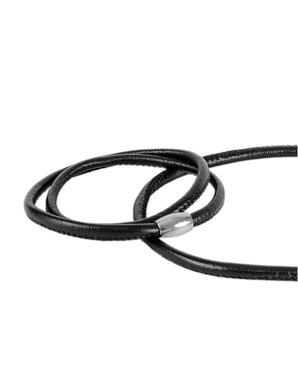 Komplet ze skóry z magnetycznym zapięciem – bransoleta i naszyjnik