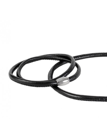 Komplet ze skóry z magnetycznym zapięciem – bransoleta i naszyjnik