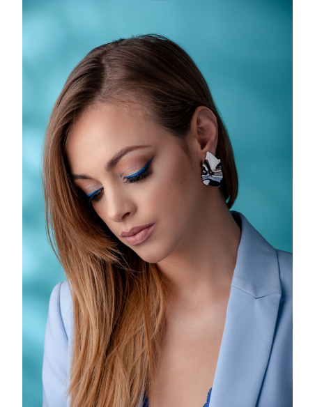 Kolczyki gniecione blaszki ze stali szlachetnej na sztyft