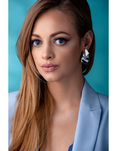 Kolczyki gniecione blaszki ze stali szlachetnej na sztyft