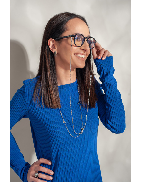 Kolczyki ze stali szlachetnej w dwóch odcieniach – srebrnym i czarnym, prostokątna forma