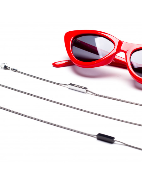 Łańcuszek do okularów ze stali szlachetnej w srebrnym kolorze