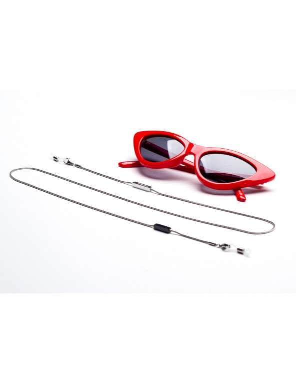 Łańcuszek do okularów ze stali szlachetnej w srebrnym kolorze