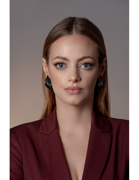 Kolczyki blaszki z czarnej matowej stali szlachetnej