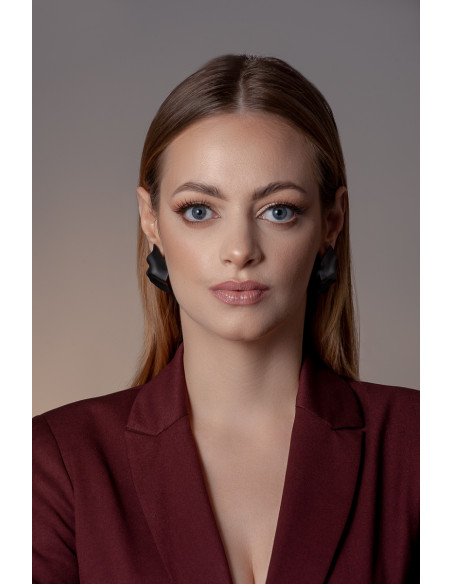 Kolczyki blaszki z czarnej matowej stali szlachetnej