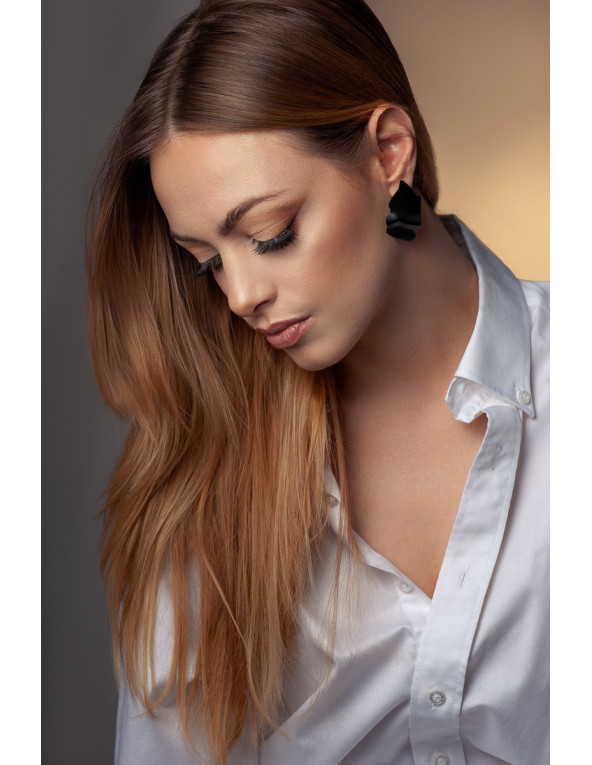 Kolczyki blaszki z czarnej matowej stali szlachetnej