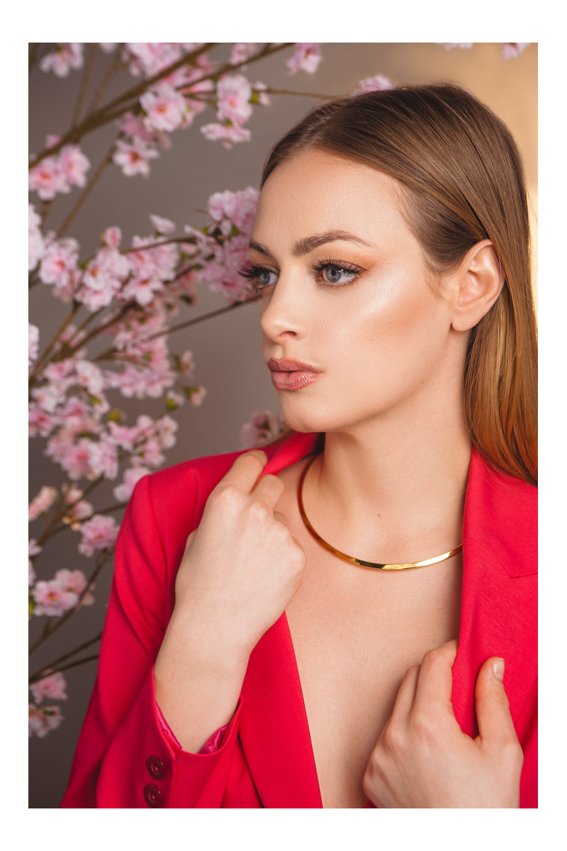 Złoty choker z pozłacanej stali szlachetnej – minimalistyczny design