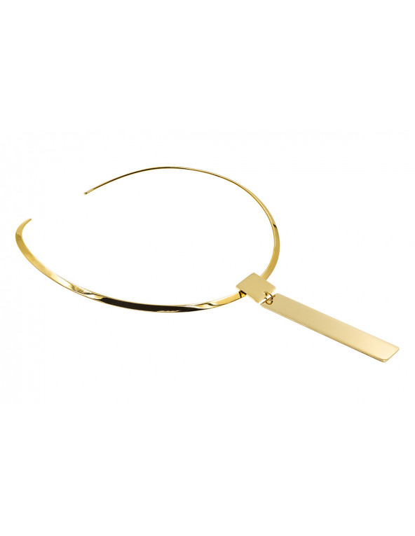 Choker in gold-plated stainless steel with a simple pendant.