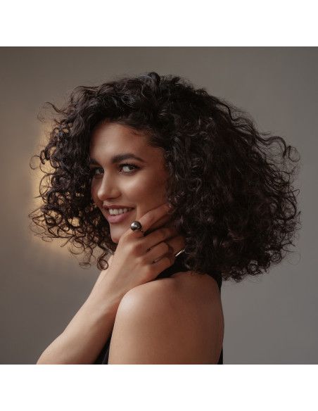 Pierścionek ze stali szlachetnej z dużą srebrną kulą