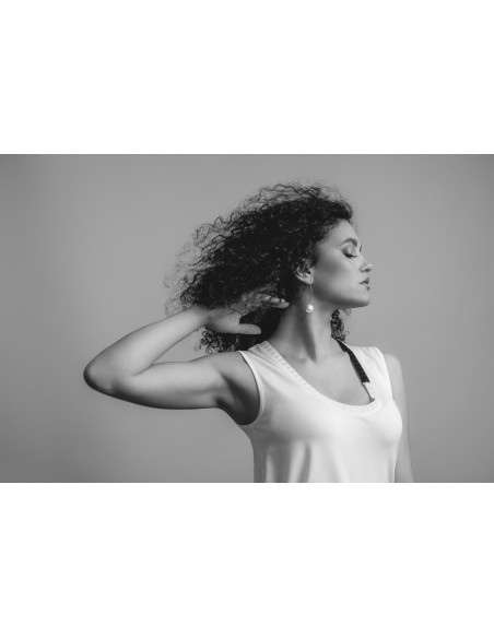 Kolczyki ze srebra pr. 925 z dużą białą perłą shell 16 mm