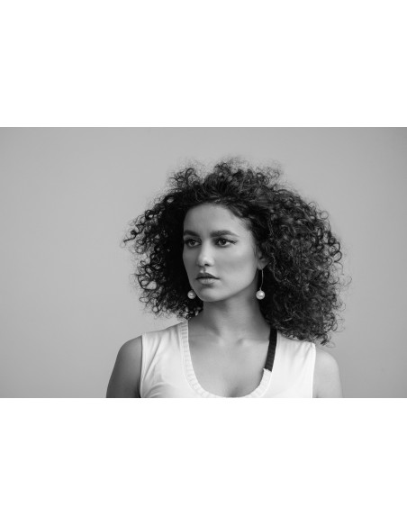 Kolczyki ze srebra pr. 925 z dużą białą perłą shell 16 mm