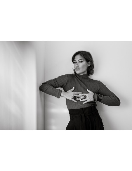 Pierścionek ze skóry i czarnej matowej stali szlachetnej – minimalistyczny, szeroki Pierścionek ze skóry i czarnej matowej stali szlachetnej – minimalistyczny, szeroki