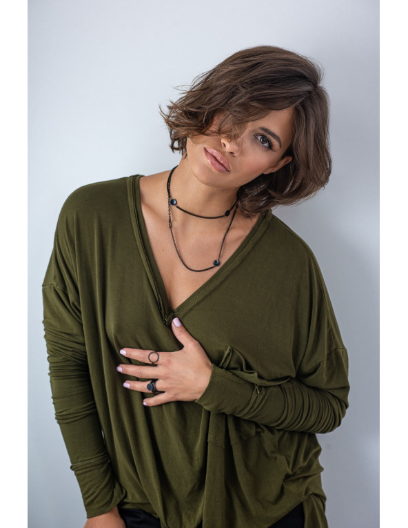 Podwójny czarny matowy łańcuszek ze stali szlachetnej z karabińczykiem i regulacją długości