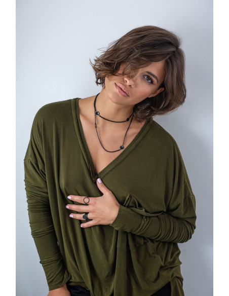 Podwójny czarny matowy łańcuszek ze stali szlachetnej z karabińczykiem i regulacją długości