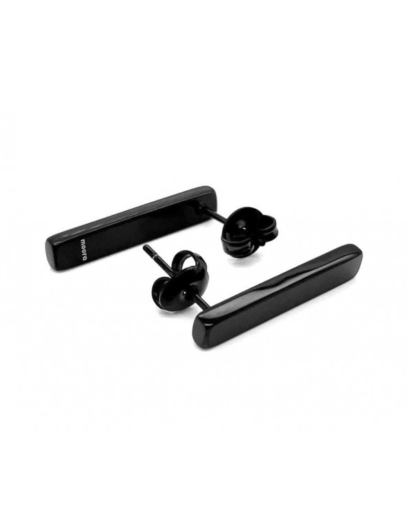 Kolczyki prostokątne z czarnej błyszczącej stali szlachetnej