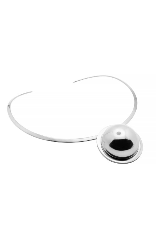 Delikatny srebrny choker ze stali szlachetnej z ruchomą zawieszką
