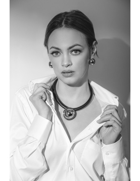 Srebrne kolczyki półkule ze stali szlachetnej na sztyft