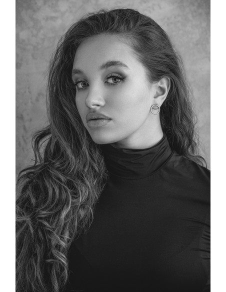 Delikatne okrągłe kolczyki KOŁA ze srebrnej stali szlachetnej zapinane na sztyft