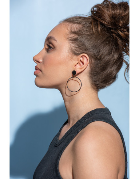 Kolczyki czarne matowe koła