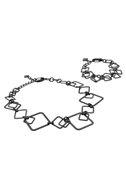 Komplet 3D z czarnej matowej stali szlachetnej | elegancki zestaw