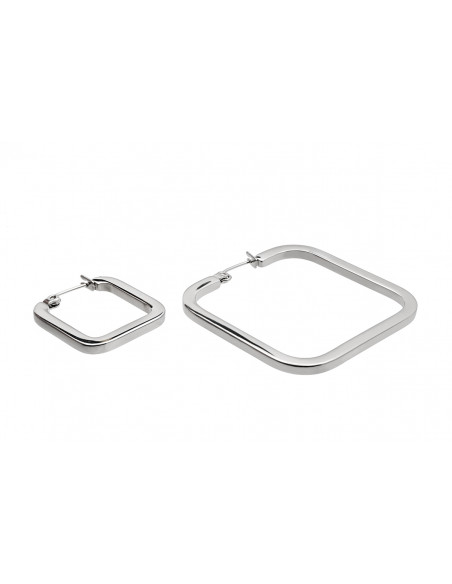 Kolczyki kwadraty różnej wielkości ze stali szlachetnej