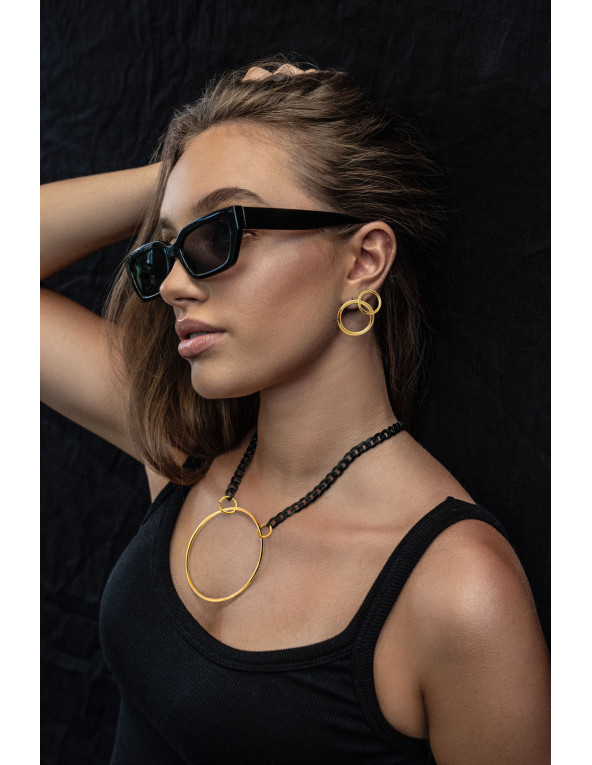 Kolczyki koła z pozłacanej stali szlachetnej w kolorze złotym z zapięciem na sztyft.