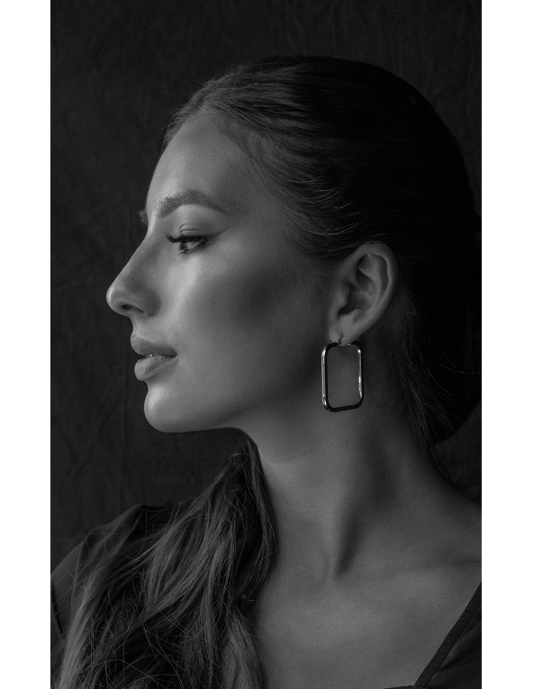 Kolczyki kwadraty różnej wielkości ze stali...