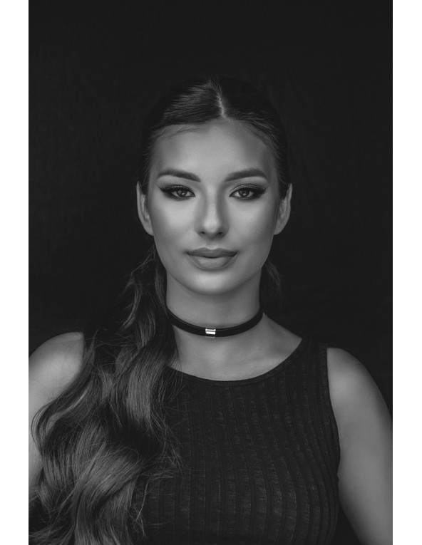 Choker ze skóry i matowej stali szlachetnej, z regulowanym zapięciem