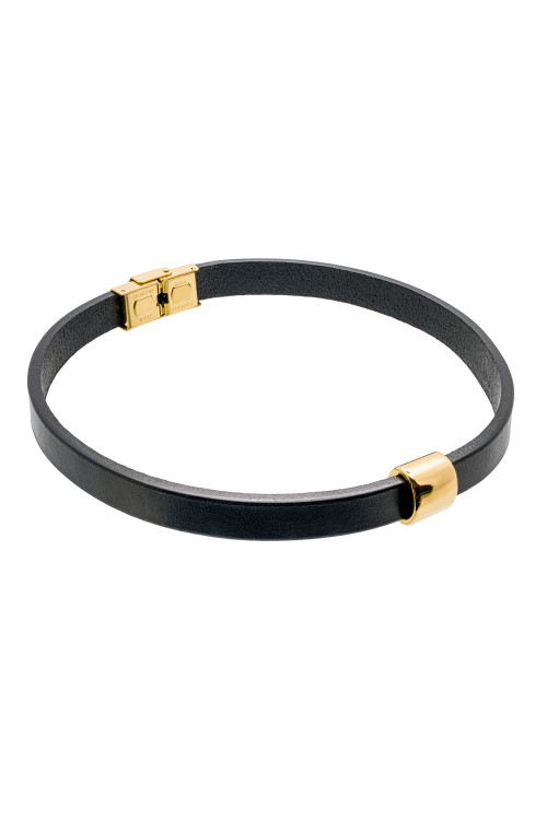 Złoty choker ze skóry naturalnej i stali szlachetnej – nowoczesna biżuteria handmade