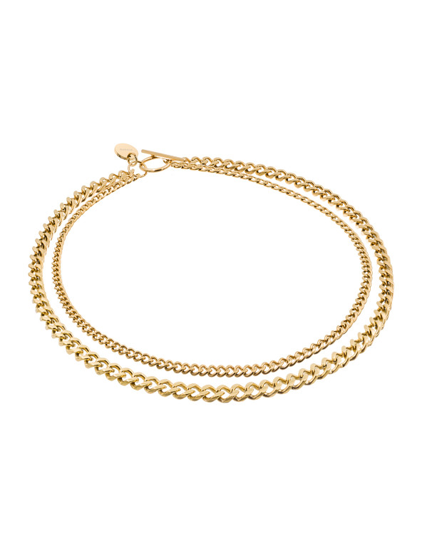 Podwójny pozłacany choker typu pancerka