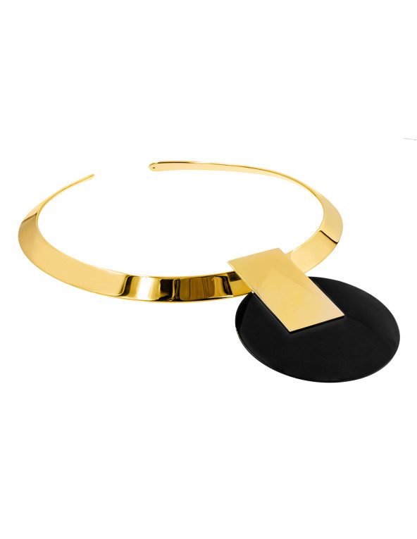 Nowoczesny choker z pozłacanej stali szlachetnej