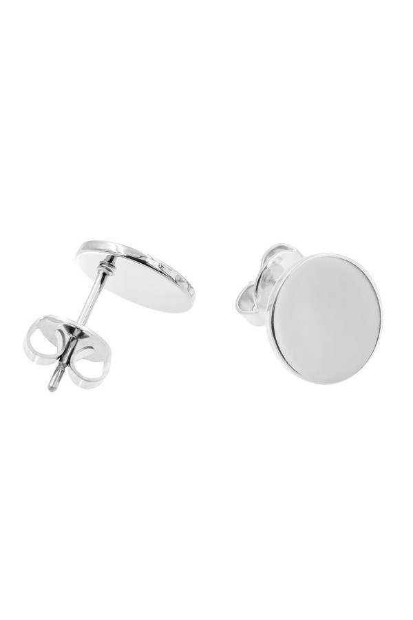 Męskie srebrne kolczyki blaszki ze stali szlachetnej o minimalistycznym i eleganckim designie.