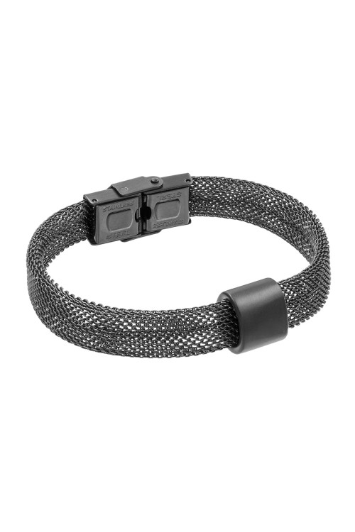 Czarny matowy choker ze stali szlachetnej z subtelnym elementem.
