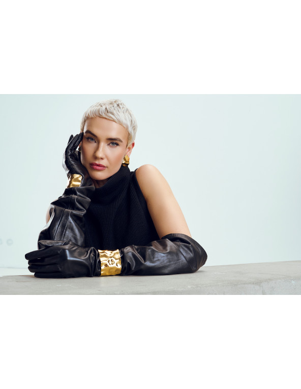 Złote kolczyki blaszki gniecione z pozłacanej stali szlachetnej na sztyft