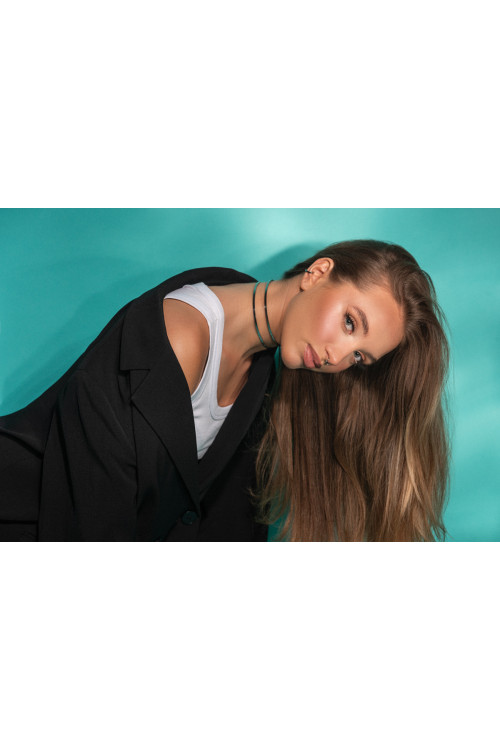 Podwójny srebrny choker ze stali szlachetnej o nowoczesnym designie