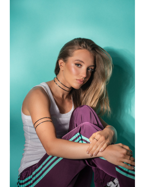 Podwójny srebrny choker ze stali szlachetnej o nowoczesnym designie