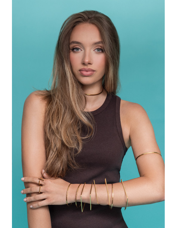 Złota delikatna bransoleta koło ze stali szlachetnej o eleganckim designie