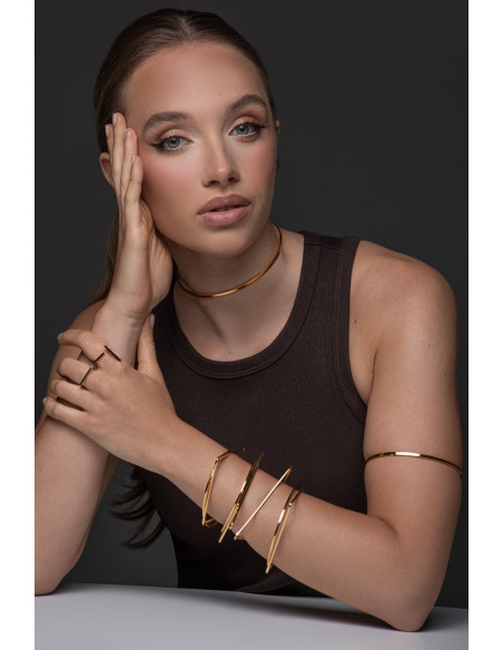 Złota delikatna bransoleta koło ze stali szlachetnej o eleganckim designie