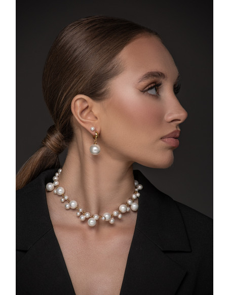 Pozłacany naszyjnik z pereł typu shell