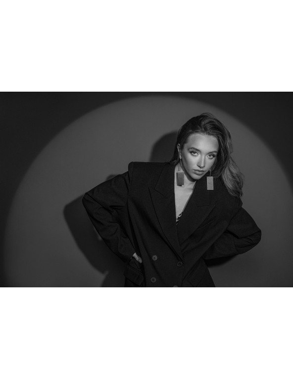 Długie kolczyki srebrne satynowe ze stali szlachetnej