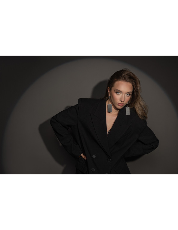 Długie kolczyki srebrne satynowe ze stali szlachetnej