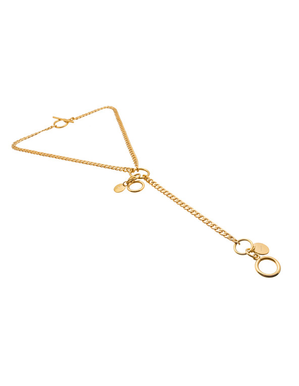 Delikatny długi łańcuszek ze stali szlachetnej z ozdobnymi zawieszkami