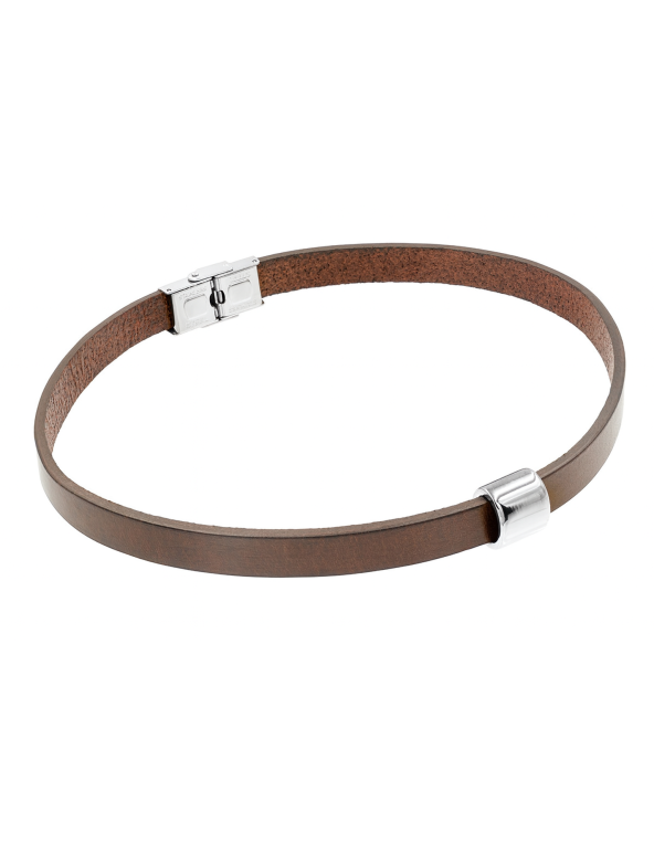 Choker ze skóry oraz stali szlachetnej