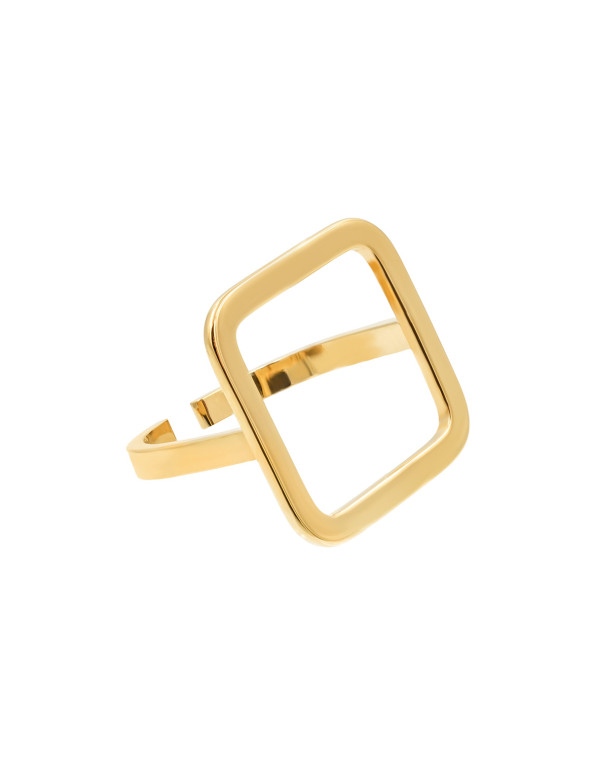 Pierścionek z pozłacanej stali szlachetnej w...